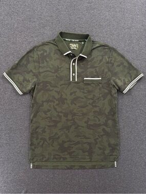 FootJoy X Todd Snyder Green Camouflage Short Sleeve Golf Polo Shirt Size Medium